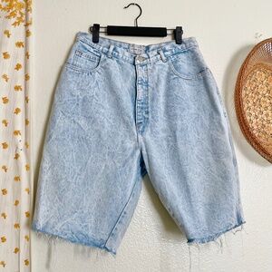 Vintage Venezia Denim Shorts USA Made Size 18 High Rise Bermuda Cutoff Light Was